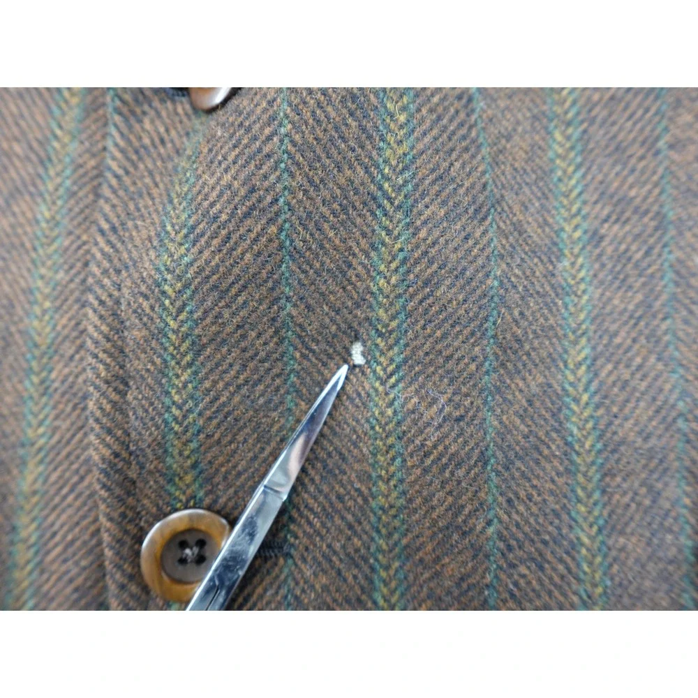 Hart‎ Schaffner Marx Vintage Wool Brown Herringbone Striped Blazer Mens 40R
